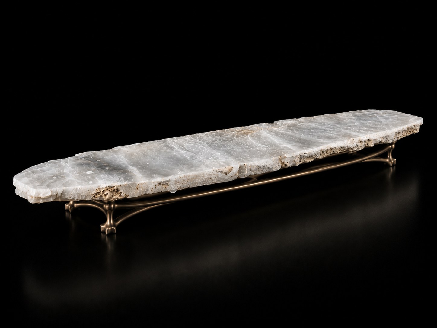 Cirrus Table, a long low slab of raw selenite