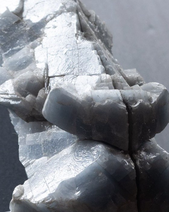Blue calcite, close