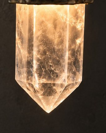 Quartz crystal lit from within